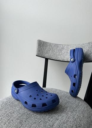 Літні сині тапки шльопанці сандалі босоніжки крокси crocs