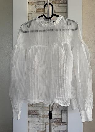Прозора обʼємна блуза zara