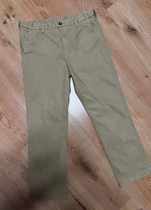 Брюки штани чоловічі бежеві прямі зі стрілками dunnes casual style, розмір xl - 2xl.
