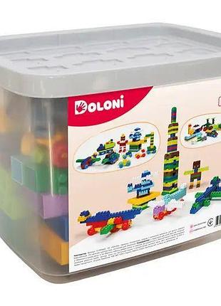 Конструктор doloni toys спецтехника/аэродром/ферма/ранчо в контейнере 252 дет (013999/03)
