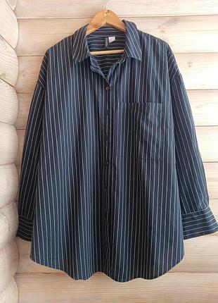 Сорочка в смужку oversize l-xl-2xl-3xl-4xl
