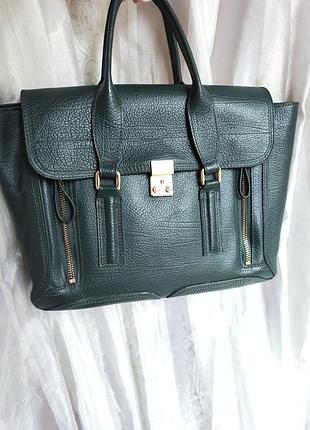 3.1 phillip lim шкіряна темно-зелена сумка