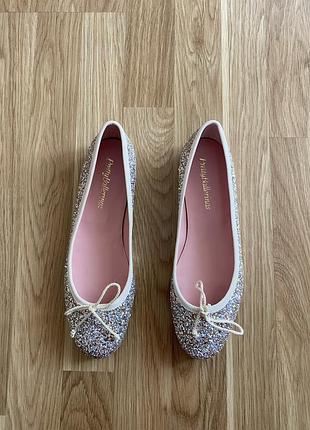 Балетки шкіряні у глітері pretty ballerinas