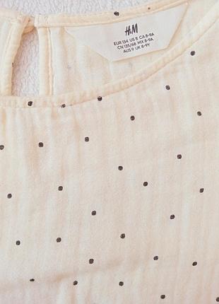 Сукня для дівчинки h&m молочна в горох 3