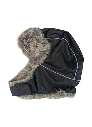 Зимова шапка вуханка дитяча для хлопчика чорна abeko, розміри 54, 56 56