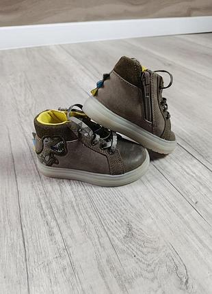 Черевики для хлопчика шкіряні коричневі clarks flare roar, розмір 20,5