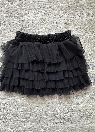 Спідниця для дівчинки zara чорна, розмір 104