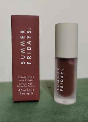 Масло блеск для губ summer fridays dream lip oil в оттенке rosewood nights, объем 4.5 мл