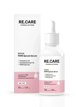 Восстанавливающая сыворотка для лица re.care с pdrn спикулами и пребиотиками (30 мл)