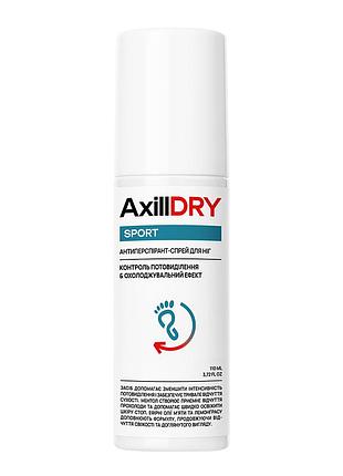 Антиперспирант-спрей для ног axilldry sport, 110 ml