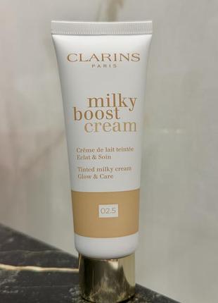 Новий тональний крем clarins milky boost cream 02.5 — оригінал