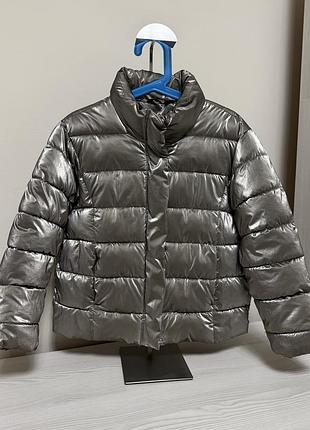 Куртка для дівчинки zara срібляста, розмір 6-7 років/120 см