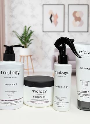 Набор triology fiberplex (шампунь, бальзам, маска, термозахист thermolock)