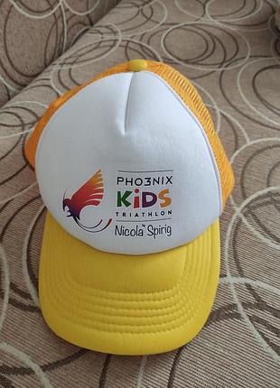Кепка літня для дітей phoenix kids triathlon nicola sprig, біло-жовта