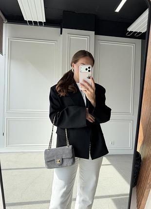 Сумка mini flap bag замшева сіра 10