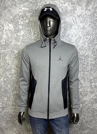Jordan dri-fit кофта зип худи s-m размер спортивная серая