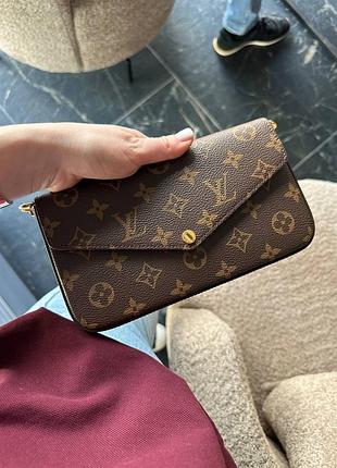 Сумка для жінок felicie pochette коричнева повний комплект бутика