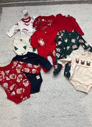 Великий набір новорічного одягу для малюка. розмір 56,62 см. primark