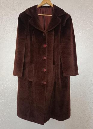 Вінтажна плюшева шуба / пальто максі mob wife / 70s glam (bespoke, xl-2xl / oversize)