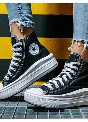 Кеди жіночі converse chuck taylor all star move black чорні, 36 розмір
