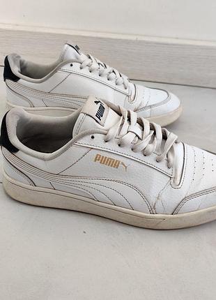 Кроссовки puma shuffle 40,5 26см беговые городские тренировочные спортивные белые кеды кож зам