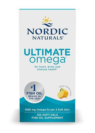 Омега-3, nordic naturals, 120 мягких капсул