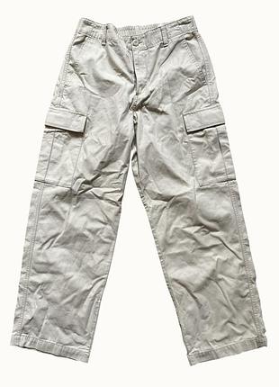 Карго брюки uniqlo бежевые, широкие, хлопок, s / eu 36