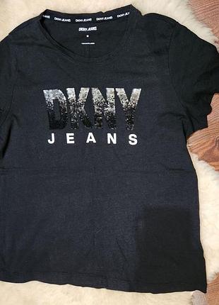 Жіноча футболка dkny чорна, розмір m/l