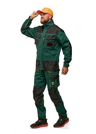 Костюм робочий чоловічий захисний steeluz green 26 (куртка + напівкомбінезон) зріст 180 -190 см, спецодяг 3xl