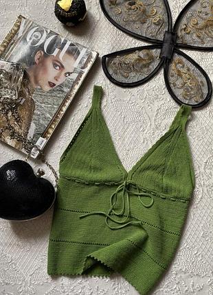 Зручний та стильний топ на бретелях машинної вʼязки/zara/розмір s