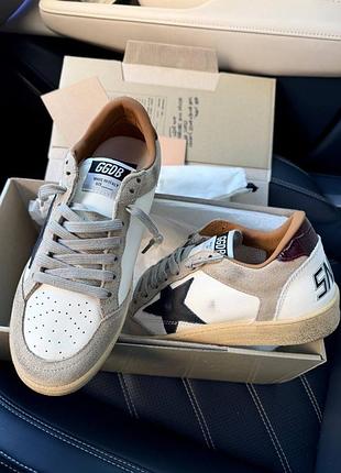New ggdb кеди golden goose sneakers беж з білим ballstar