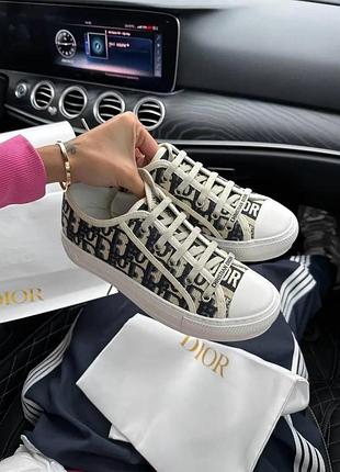Кеди жіночі christian dior low logo white black 36 розмір