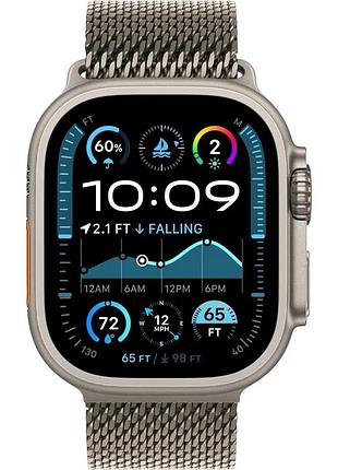 Смарт-часы apple watch ultra 2 49mm natural titanium case with natural titanium milanese loop small
