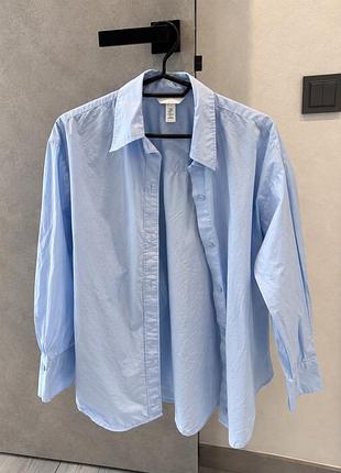 Блакитна сорочка оверсайз h&m xs/s/m 2