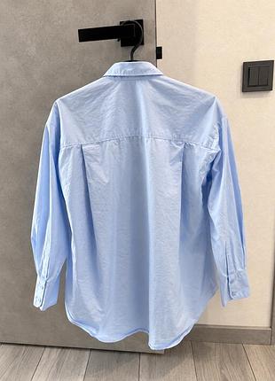Блакитна сорочка оверсайз h&m xs/s/m 3