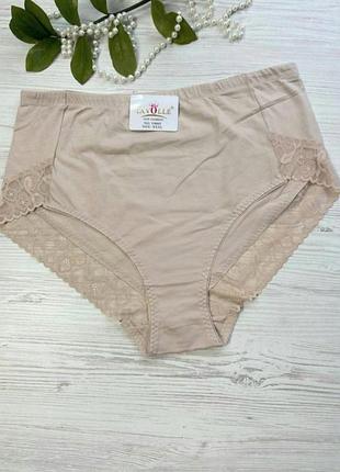 Трусики женские из хлопка декорированы кружевом размер 3xl арт.0005🎀