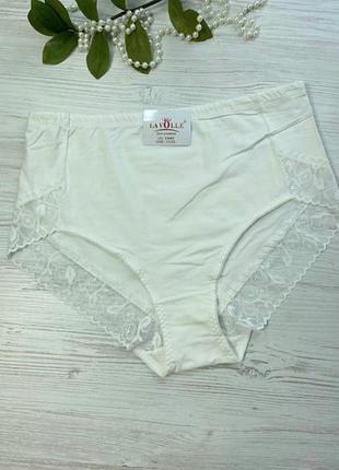 Трусики женские из хлопка декорированы кружевом размер 3xl арт.0005🎀