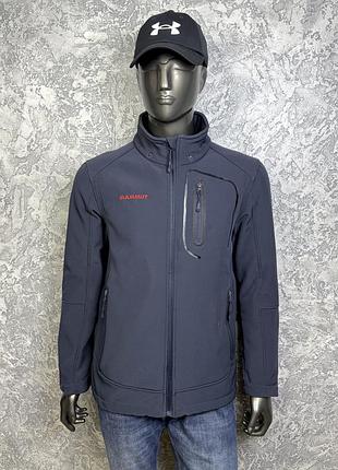 Mammut softshell кофта ветровка m размер на флисе трекинговая синяя