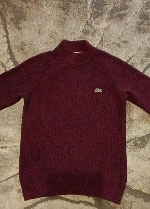 Светр жіночий lacoste вінтажний теплий бордовий