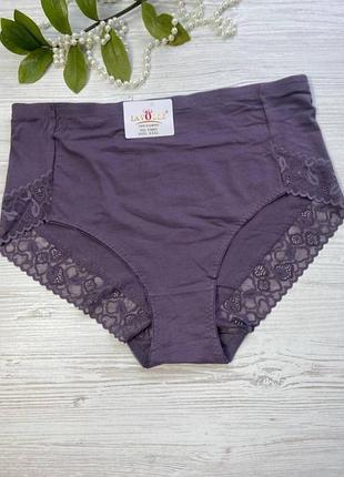 Трусики жіночі з бавовни декоровані мереживом  розмір 3xl арт.0005🎀