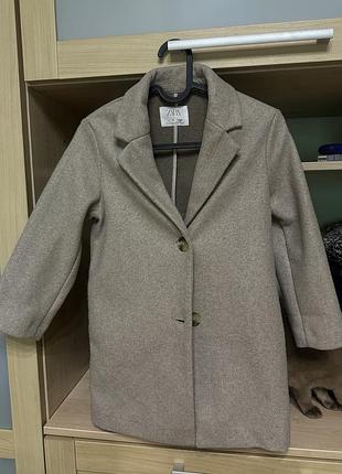 Пальто для дівчинки zara бежеве 128