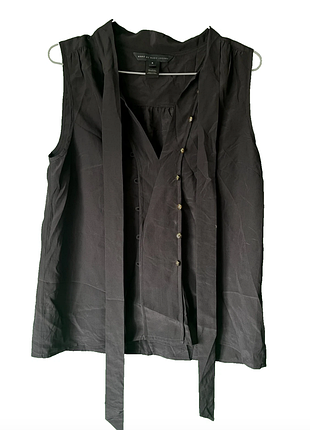 Блуза marc by marc jacobs, шовк, чорна, без рукавів, uk 10 / eu 38