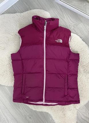 Жіноча пухова жилетка the north face рожева 700