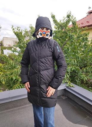 Жіночий пуховик salomon подовжений зимовий чорний