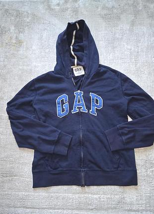 Чоловіче худі gap темно-синє на блискавці з капюшоном, розмір xl