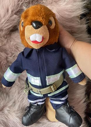 Вінтажний бобер пожежник 🧑‍🚒 35 см