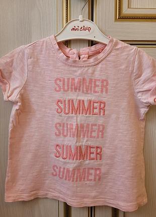 Футболка для дівчинки mini club рожева з написом summer