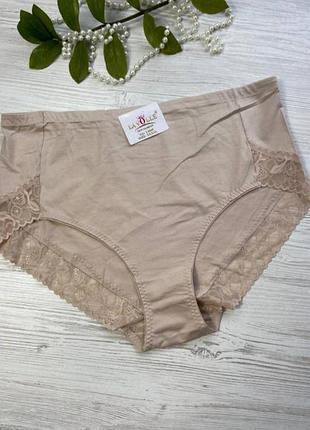 Трусики жіночі з бавовни декоровані мереживом  розмір 4xl арт.0005🎀