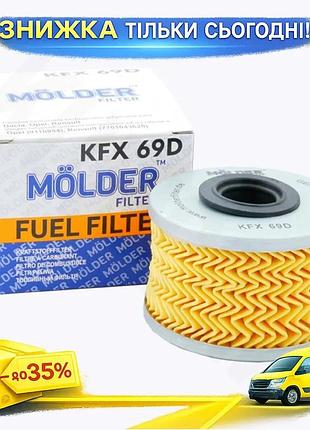 Фильтр топливный molder kfx 69d для автомобилей wf8014 kx79d p7161x очистка топлива перед двигателем фил ku-22