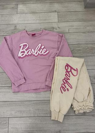 Спортивний костюм для дівчинки barbie рожевий з бежевим